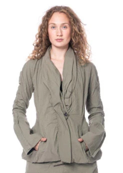 RUNDHOLZ DIP, Figurbetonte Jacke Aus Baumwollstretch Mit Voluminösen Manschetten 2232391105 -Kleider Geschaft 2391105 schilf xs