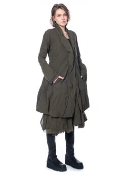 RUNDHOLZ DIP, Taillierter Mantel Mit Schalkragen Aus Baumwoll-Stretch 2232391206 -Kleider Geschaft 2391206 khaki s 5