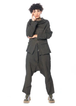 RUNDHOLZ DIP, Verkürzte Hose Aus Edler Baumwolle Mit Tiefem Schritt 2232440106 -Kleider Geschaft 2440106 khakicloud s 12