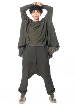 RUNDHOLZ DIP, Verkürzte Hose Aus Edler Baumwolle Mit Tiefem Schritt 2232440106 -Kleider Geschaft 2440106 khakicloud s 2