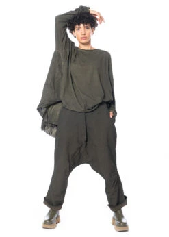 RUNDHOLZ DIP, Verkürzte Hose Aus Edler Baumwolle Mit Tiefem Schritt 2232440106 -Kleider Geschaft 2440106 khakicloud s 7