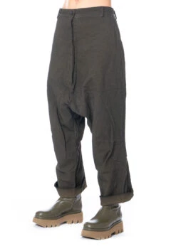 RUNDHOLZ DIP, Verkürzte Hose Aus Edler Baumwolle Mit Tiefem Schritt 2232440106 -Kleider Geschaft 2440106 khakicloud s 8