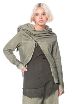 RUNDHOLZ DIP, Baumwolljacke Mit Diagonalem Reißverschluss Und Voluminösem Kragen 2232441102 -Kleider Geschaft 2441102 4