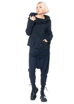 RUNDHOLZ DIP, Baumwolljacke Mit Diagonalem Reißverschluss Und Voluminösem Kragen 2232441102 -Kleider Geschaft 2441102 grapecloud s 3