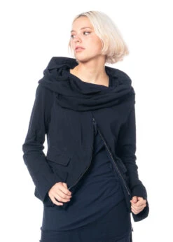 RUNDHOLZ DIP, Baumwolljacke Mit Diagonalem Reißverschluss Und Voluminösem Kragen 2232441102 -Kleider Geschaft 2441102 grapecloud s 5