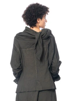 RUNDHOLZ DIP, Baumwolljacke Mit Diagonalem Reißverschluss Und Voluminösem Kragen 2232441102 -Kleider Geschaft 2441102 khakicloud m