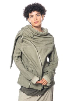 RUNDHOLZ DIP, Baumwolljacke Mit Diagonalem Reißverschluss Und Voluminösem Kragen 2232441102