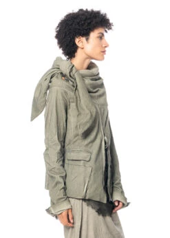 RUNDHOLZ DIP, Baumwolljacke Mit Diagonalem Reißverschluss Und Voluminösem Kragen 2232441102 -Kleider Geschaft 2441102 schilfcloud s 9