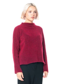 Yukai, Weicher Mohair-Pullover Mit Lässiger Passform In Rubin
