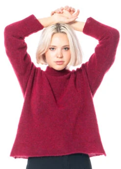 Yukai, Weicher Mohair-Pullover Mit Lässiger Passform In Rubin -Kleider Geschaft 255p1 rubin l 7