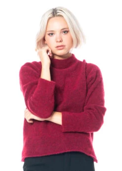 Yukai, Weicher Mohair-Pullover Mit Lässiger Passform In Rubin -Kleider Geschaft 255p1 rubin l 8