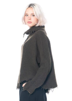 RUNDHOLZ DIP, Lässiger Rollkragenpullover Mit Rohen Kanten Im Grobstrick 2232740701