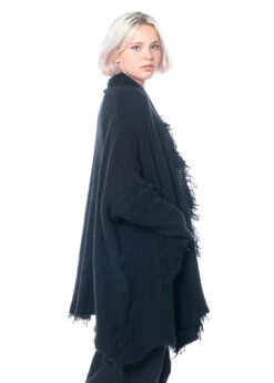 RUNDHOLZ DIP, Gemütlicher Onesize-Wollmantel In Grobstrick Mit Fransen 2232747207