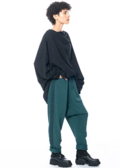 RUNDHOLZ  BLACK  LABEL, Hose Aus Feiner Baumwolle Mit Tiefem Schritt 2233250101 -Kleider Geschaft 3250101 forest s 7