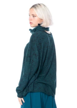 RUNDHOLZ  BLACK  LABEL, Weites Baumwollshirt Mit Flockprint 2233370507 -Kleider Geschaft 3370507 ne