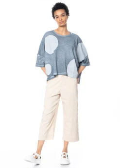 RUNDHOLZ BLACK LABEL, Kastenförmiges T-Shirt Aus Sommerlicher Baumwolle Mit Tupfen 1233370522