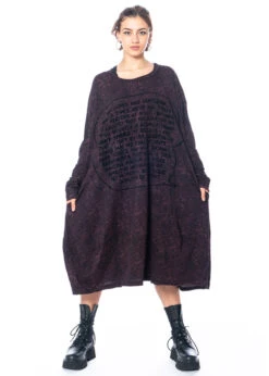 RUNDHOLZ  BLACK  LABEL, Baumwollkleid Mit Flockprint 2233370905 -Kleider Geschaft 3370905 ruby flock print