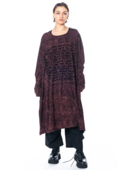 RUNDHOLZ  BLACK  LABEL, Baumwollkleid Mit Flockprint 2233370905 -Kleider Geschaft 3370905 wood flock print 2