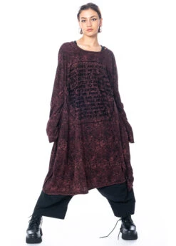 RUNDHOLZ  BLACK  LABEL, Baumwollkleid Mit Flockprint 2233370905 -Kleider Geschaft 3370905 wood flock print 6