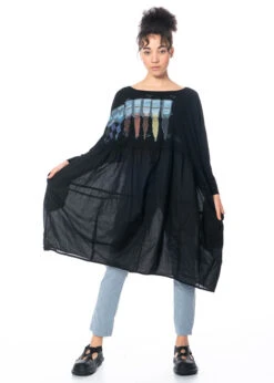 RUNDHOLZ  BLACK  LABEL, Kleid In Einheitsgröße Aus Baumwollmix Mit Print 1233370940 -Kleider Geschaft 3370940 blackprint in onesize hose 3280105 2