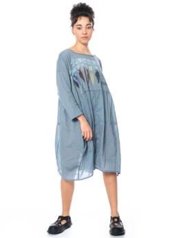 RUNDHOLZ  BLACK  LABEL, Kleid In Einheitsgröße Aus Baumwollmix Mit Print 1233370940 -Kleider Geschaft 3370940 waterprint in onesize 2