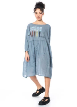 RUNDHOLZ  BLACK  LABEL, Kleid In Einheitsgröße Aus Baumwollmix Mit Print 1233370940 -Kleider Geschaft 3370940 waterprint in onesize 3