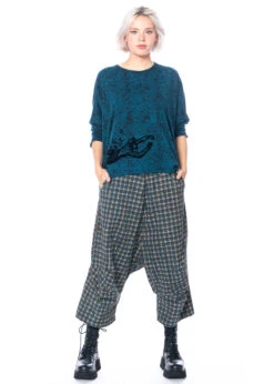 RUNDHOLZâ BLACK âLABEL, 7/8 Hose Mit Weitem Bein, Tiefem Schritt Und Karomuster 2233390102