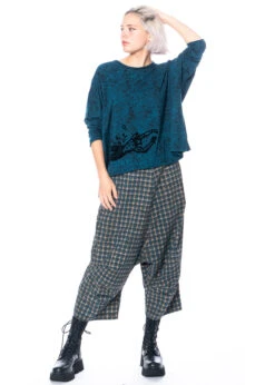 RUNDHOLZ  BLACK  LABEL, 7/8 Hose Mit Weitem Bein, Tiefem Schritt Und Karomuster 2233390102 -Kleider Geschaft 3390102