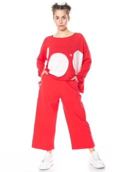 RUNDHOLZ  BLACK  LABEL, Locker Sitzender Sommer-Baumwollpullover Mit Aufdruck 1233390702 -Kleider Geschaft 3390702 cherryprint in s hose 3440106 4