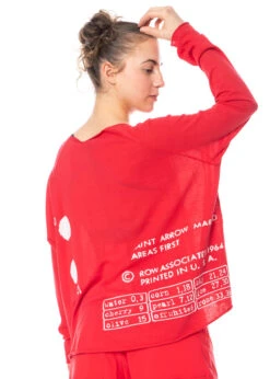 RUNDHOLZ  BLACK  LABEL, Locker Sitzender Sommer-Baumwollpullover Mit Aufdruck 1233390702 -Kleider Geschaft 3390702 cherryprint in s hose 3440106 7