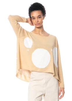 RUNDHOLZ  BLACK  LABEL, Locker Sitzender Sommer-Baumwollpullover Mit Aufdruck 1233390702 -Kleider Geschaft 3390702 cornprint in s hose 3440106 7