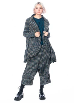 RUNDHOLZ  BLACK  LABEL, Lange Jacke Mit Schößchen Im Karomuster 2233391104 -Kleider Geschaft 3391104 inkcheck s