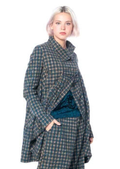 RUNDHOLZ  BLACK  LABEL, Lange Jacke Mit Schößchen Im Karomuster 2233391104 -Kleider Geschaft 3391104 inkcheck s 6