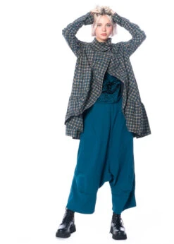 RUNDHOLZ  BLACK  LABEL, Lange Jacke Mit Schößchen Im Karomuster 2233391104 -Kleider Geschaft 3391104 inkcheck s 9