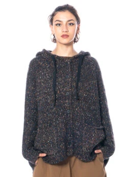 RUNDHOLZ  BLACK  LABEL, Strickjacke Mit Kapuze Aus Meliertem Garm 2233487107
