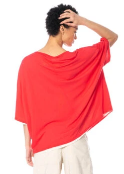 RUNDHOLZ  BLACK  LABEL, Doppellagiges T-Shirt In Kastiger Form 1233580504 -Kleider Geschaft 3580504 cherryrose in s hose 3440106 5