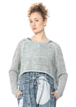 RUNDHOLZ BLACK LABEL, Grob Gestrickter Kurzer Pullover In Meliertem Garn 1233730704