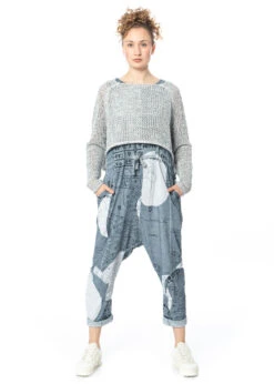 RUNDHOLZ  BLACK  LABEL, Grob Gestrickter Kurzer Pullover In Meliertem Garn 1233730704 -Kleider Geschaft 3730704 blackmelange s