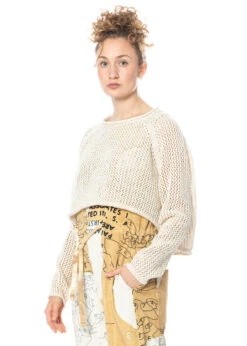 RUNDHOLZ  BLACK  LABEL, Grob Gestrickter Kurzer Pullover In Meliertem Garn 1233730704 -Kleider Geschaft 3730704 cornmelange s 2