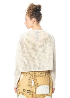 RUNDHOLZ  BLACK  LABEL, Grob Gestrickter Kurzer Pullover In Meliertem Garn 1233730704 -Kleider Geschaft 3730704 cornmelange s 4