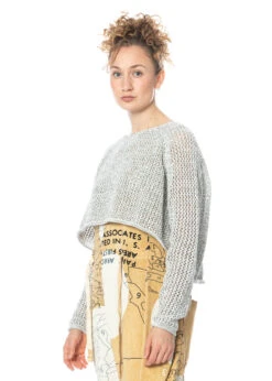 RUNDHOLZ  BLACK  LABEL, Grob Gestrickter Kurzer Pullover In Meliertem Garn 1233730704 -Kleider Geschaft 3730704 olivemelange s 4