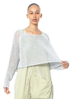 RUNDHOLZ  BLACK  LABEL, Grob Gestrickter Kurzer Pullover In Meliertem Garn 1233730704 -Kleider Geschaft 3730704 watermelange s 3