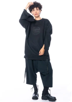 LA HAINE INSIDE US, Langer Pullover Mit Reißverschlüssen An Den Ärmeln 3M LM029 -Kleider Geschaft 3m lm029 m. 4v lw644 u. trey 11