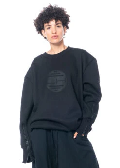 LA HAINE INSIDE US, Langer Pullover Mit Reißverschlüssen An Den Ärmeln 3M LM029 -Kleider Geschaft 3m lm029 m. 4v lw644 u. trey 5