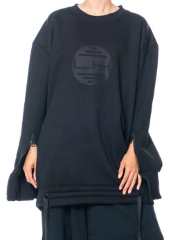 LA HAINE INSIDE US, Langer Pullover Mit Reißverschlüssen An Den Ärmeln 3M LM029 -Kleider Geschaft 3m lm029 m. 4v lw644 u. trey 9