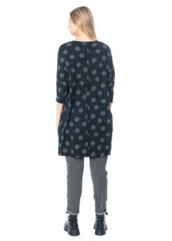 KEDZIOREK, Legeres Kleid Mit Punkten 4756 -Kleider Geschaft 4756 dress black 4