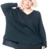 KEDZIOREK, Langärmeliges Oversize-Baumwollshirt Mit Aufgesetzten Abnähern 4941