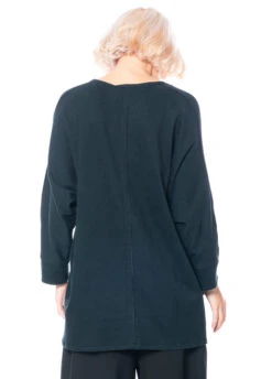 KEDZIOREK, Langärmeliges Oversize-Baumwollshirt Mit Aufgesetzten Abnähern 4941 -Kleider Geschaft 4941