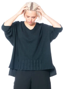 KEDZIOREK, Langärmeliges Oversize-Baumwollshirt Mit Aufgesetzten Abnähern 4941 -Kleider Geschaft 4941 8