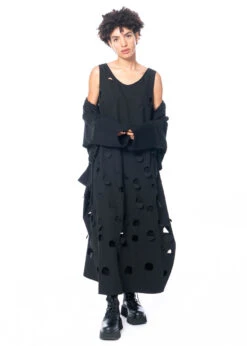 KEDZIOREK, Lässiges Maxikleid Mit Raffinierten Runden Cut-Outs 4974 -Kleider Geschaft 4974 36 10